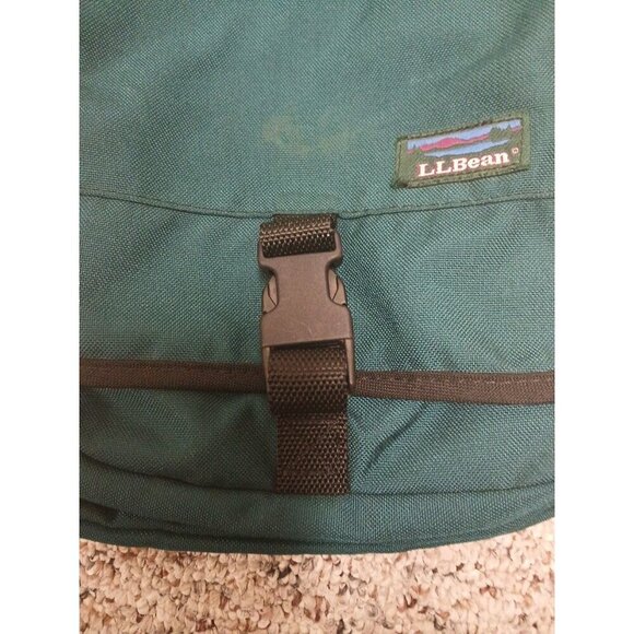 VINTAGE LL Bean Green Shoulder Crossbody Strap Travel Zip Pocket - Picture 2 of 12